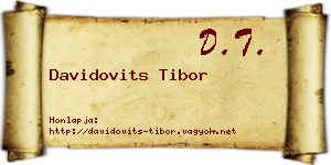 Davidovits Tibor névjegykártya